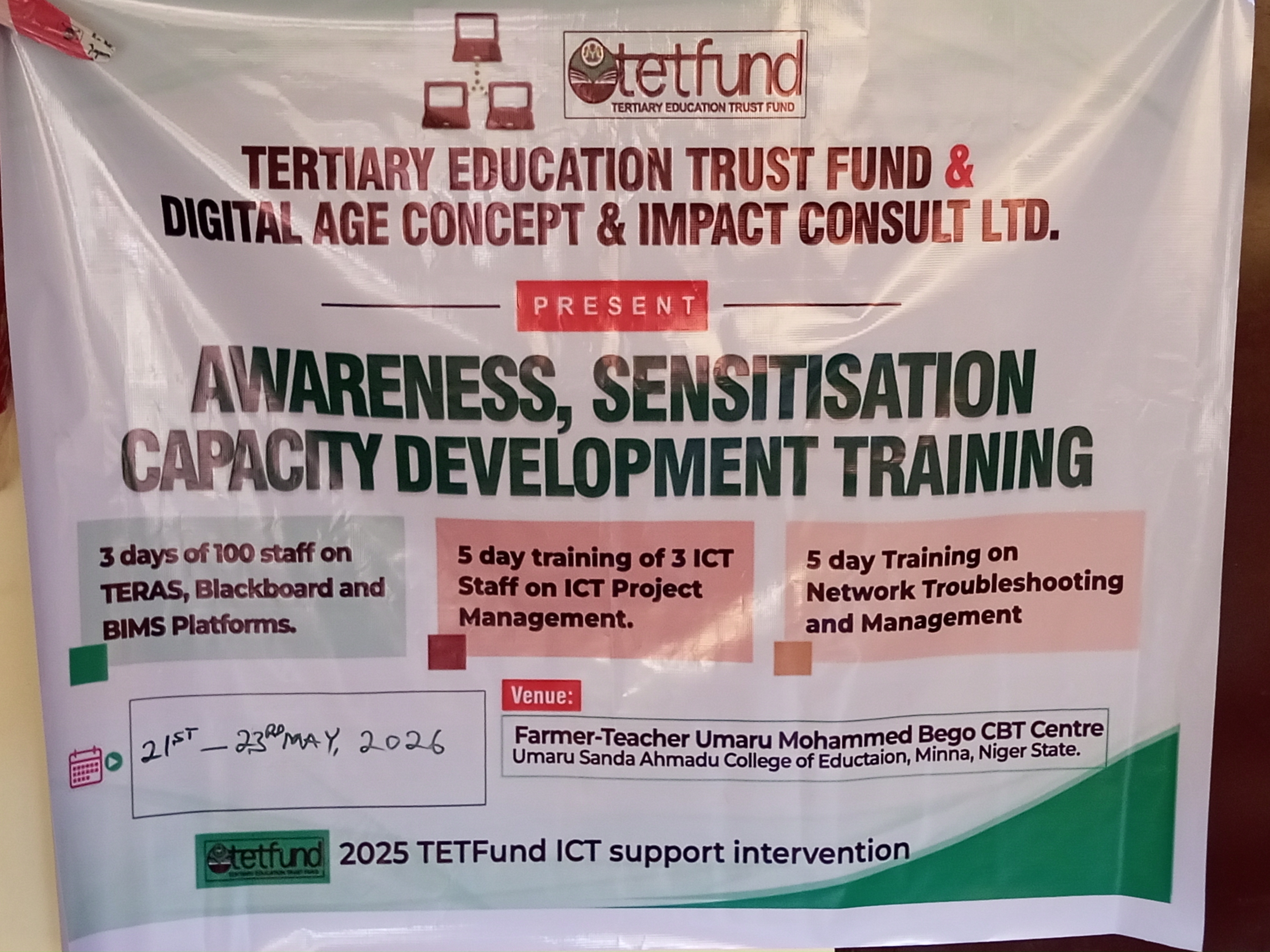 Capacity Building Training for ICT Staff on Network Troubleshooting and Fiber Optic Management.